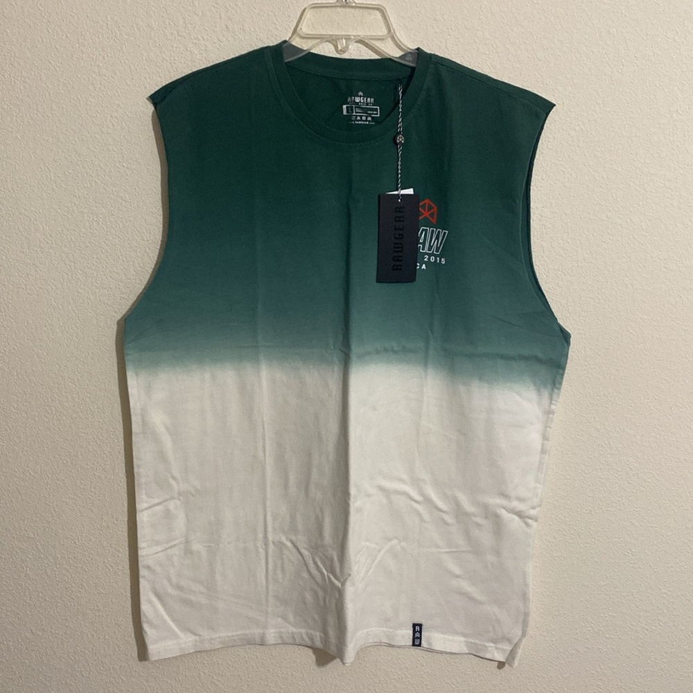 RAW GEAR Men's Two-Tone Cotton Tank Top Size L - Picture 1 of 5